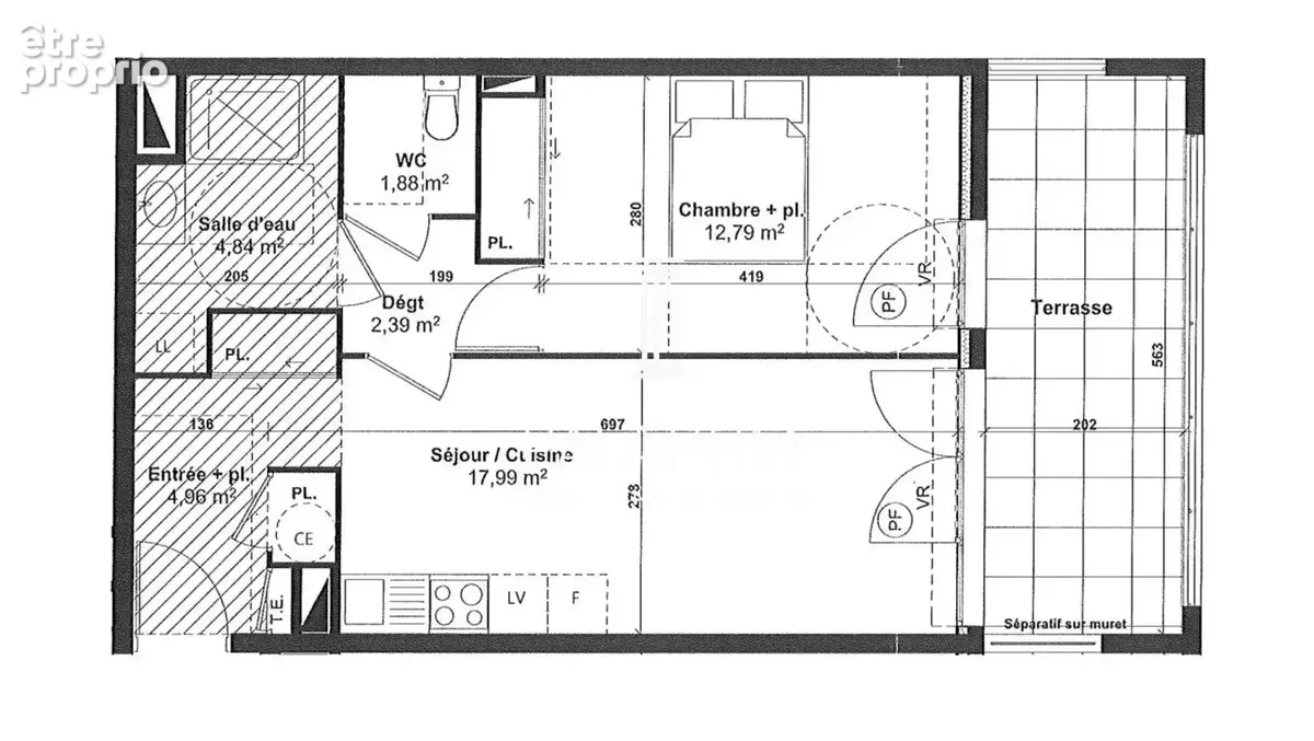 Appartement T2 avec terrasse & parking - 45 m² - LUYNES - photo 2