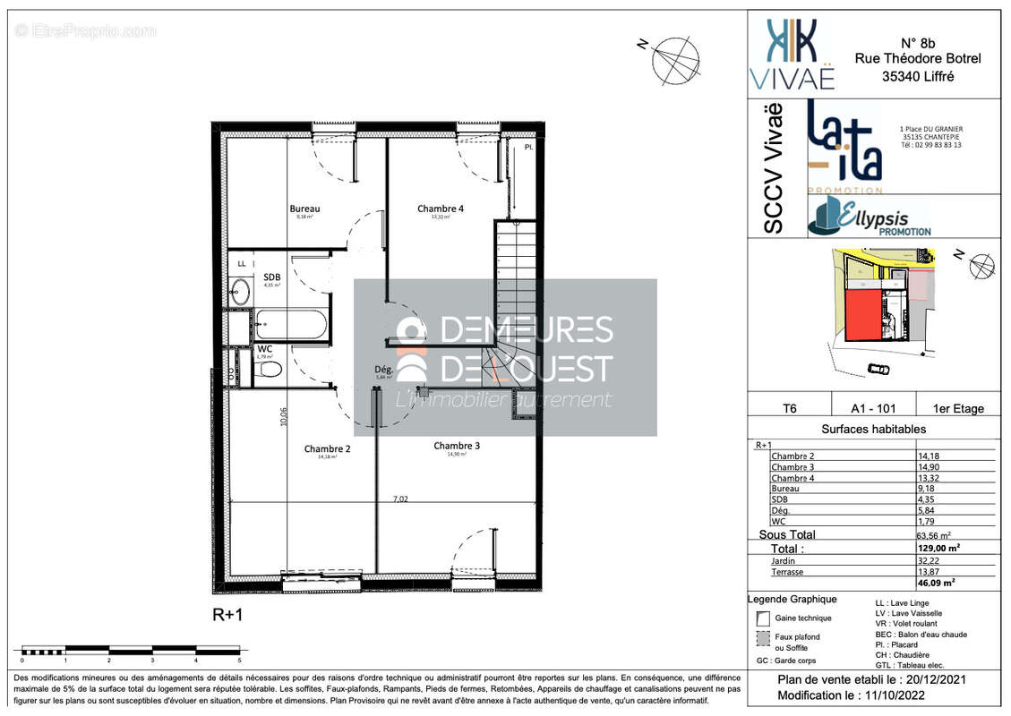 Maison de ville neuve 129 m2 située en plein centre-ville de Liffré - 7 pièces. - photo 10