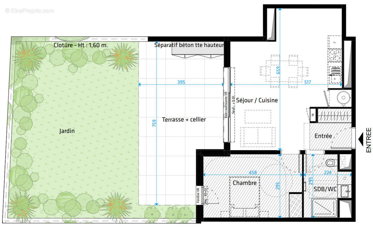 Appartement T2 - Saint-Clément de Rivière - photo 3