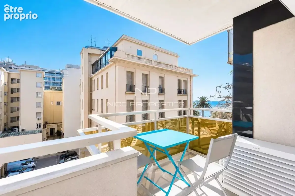 Promenade des Anglais, grand studio avec alcove couchage sur beau balcon et vue mer - photo 2