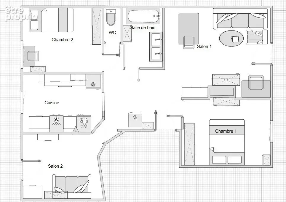 Appartement T4 de 77 m² avec terrasse filante - Quartier du Théatre de Sète - photo 2