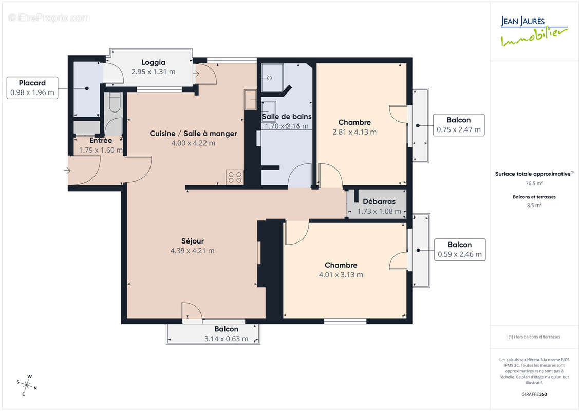 Appartement T3 de 76 m2 avec garage   Proche centre-ville - photo 13