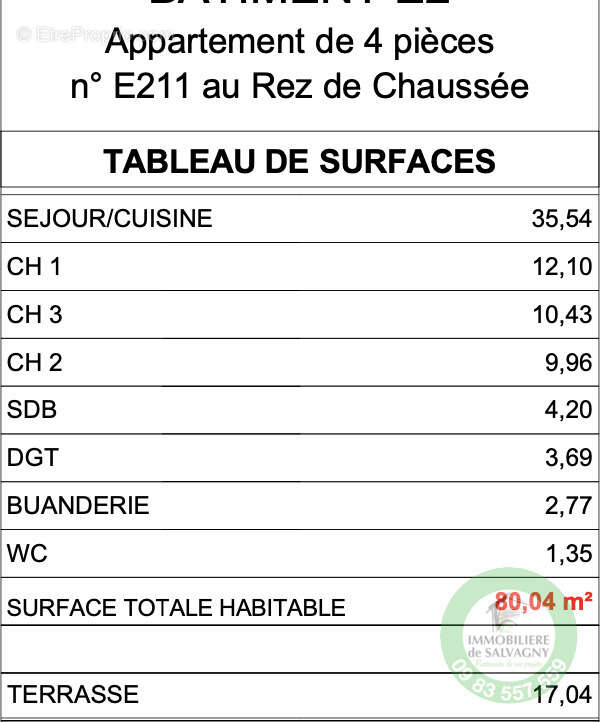 Appartement à LA TOUR-DE-SALVAGNY