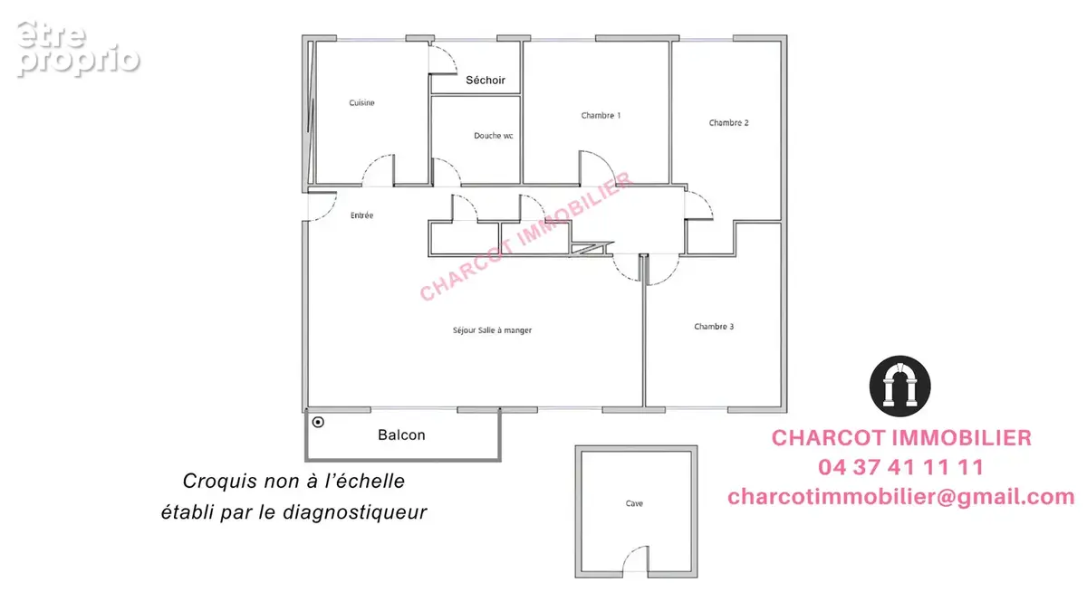 LYON 5ème - Appartement de 5 pièces de 80 m2 avec 3 chambres, balcon et cave - photo 4
