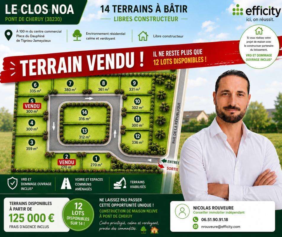Terrain 300 m² à Pont-De-Cheruy  - photo 2