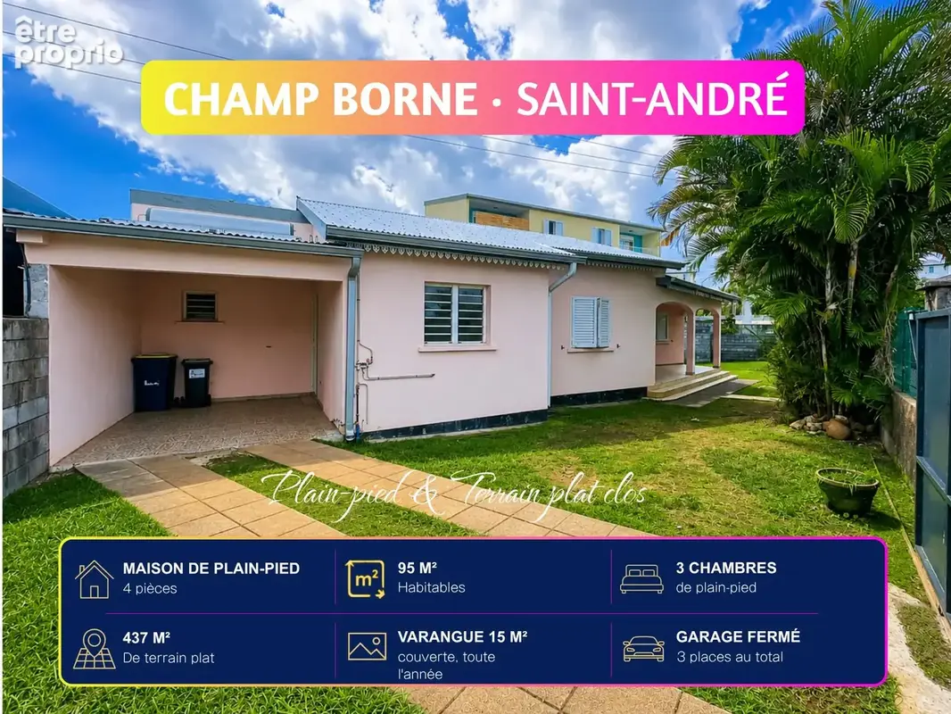 Maison 4 pièces 95 m² à vendre à Saint-Andre (97440) - photo 2