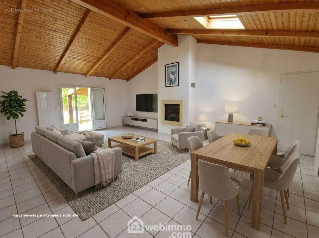 Pièce de vie lumineuse. Projection meublée (Intelligence artificielle) - Maison à LA ROCHE-SUR-YON