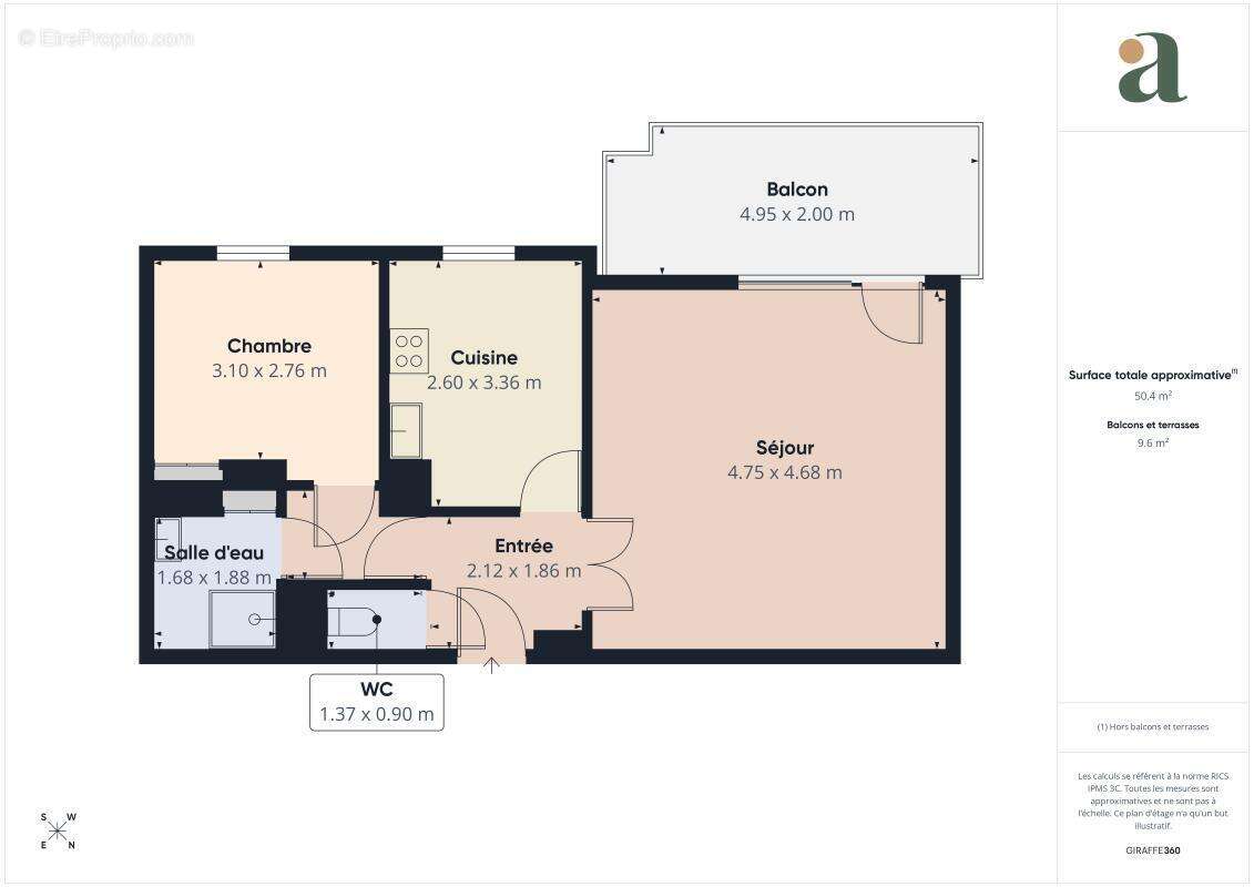Grand 2 pièces avec terrasse et garage en vente à Bron (69500) - photo 4