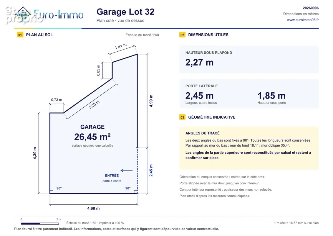 Grand garage fermé 26m2 - Beausoleil Tenao - Limitrophe Monaco - photo 3