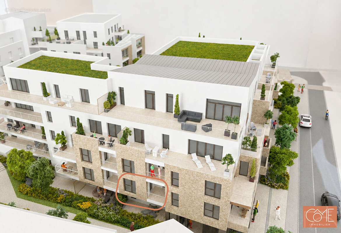 Grand type 2 47,23m² - balcon - sud- est- parking sous-sol centre-ville - saint-grégoire - photo 2