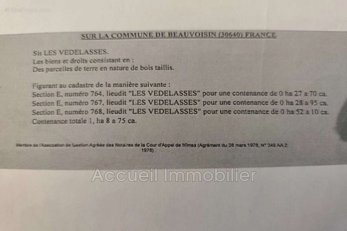 Terrain à BEAUVOISIN