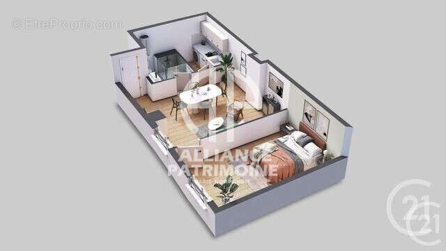 PLAN 2 PIECES  - Appartement à ARGENTEUIL