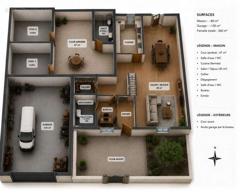  ensemble immobilier : maison 4 ch + garage atelier – idéal artisan ou projet mixte – secteur ferrieres - photo 16