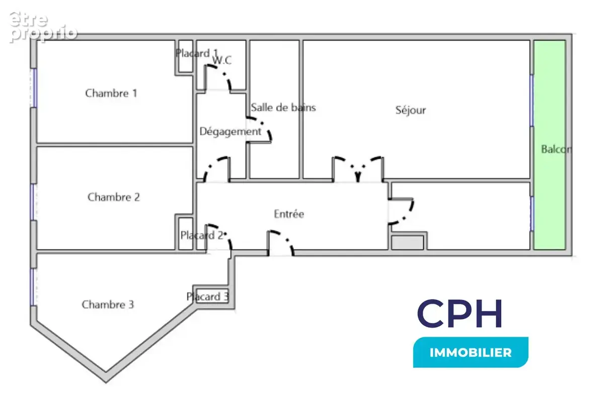 4 pièces de 77,90m² - 3 chambres, balcon et parking - Vendu loué- Pont-de-Flandre, Paris 19ème - photo 4