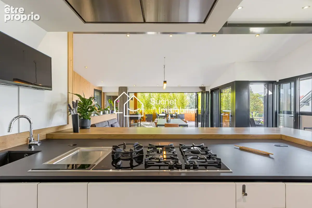 Annecy-le-Vieux, proximité Albigny   Maison d'architecte bioclimatique avec ascenseur & rooftop - photo 8