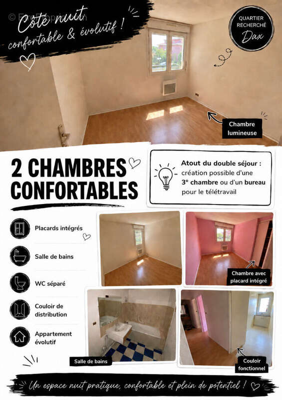 Appartement T3/T4 près de 78m² , Double séjour, balcon plein sud, 2 parkings et 2 caves - photo 5