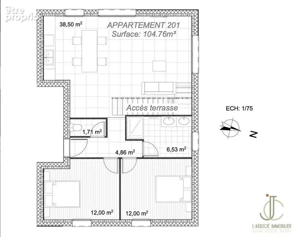 NANCY - Quartier Boudonville Scarpone - Appartement avec Terrasse Rooftop et parking - photo 15