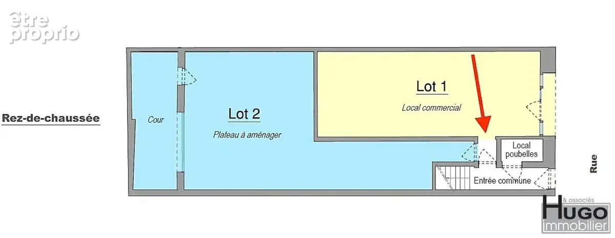 Bordeaux- chartrons- pl picard- 2 lots de 93m² + cour de 13m² a destination commerciale ! - photo 3