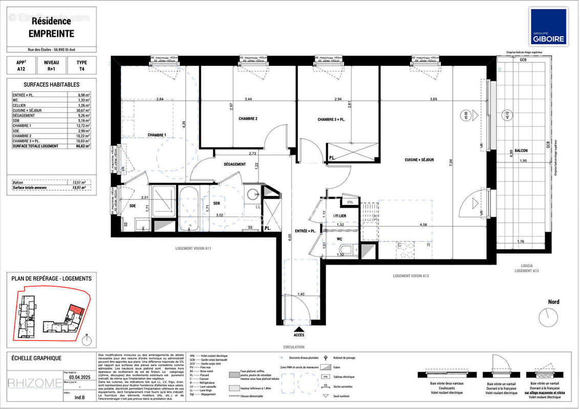 A VENDRE - AGENCE GIBOIRE - Appartement Saint Ave 4 pièce(s) 86.48 m2 - photo 8