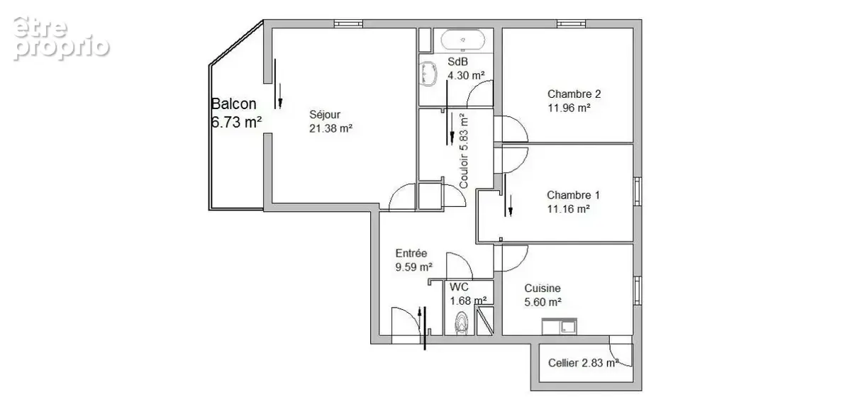 Appartement 3 pièces 76 m² à vendre à Tassin-La-Demi-Lune (69160) - photo 2