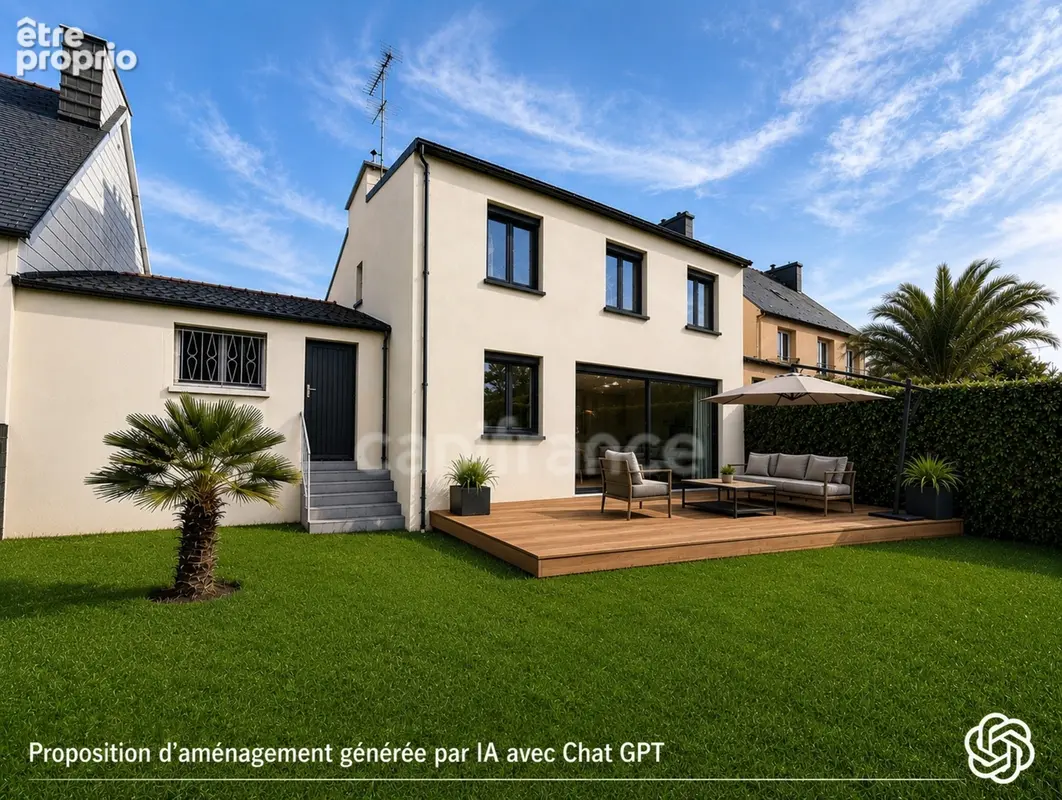 Maison en impasse, beaux volumes, rez de chaussée à aménager, grand garage, à GUIPAVAS (29) - photo 2