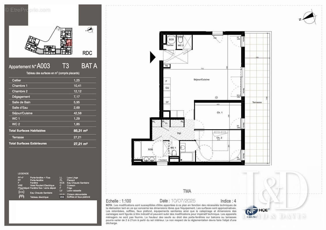 Appartement à CLAPIERS