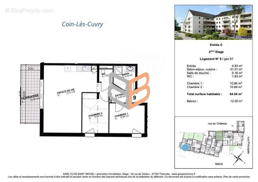 Appartement 64 m² à Coin-Les-Cuvry  - photo 2