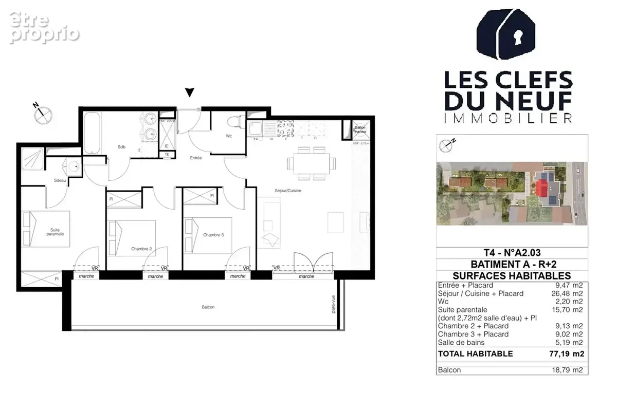 Appartement  4 pièces 80m² + 19m² de balcon + 2 Parkings ! MONTAUDRAN - photo 7