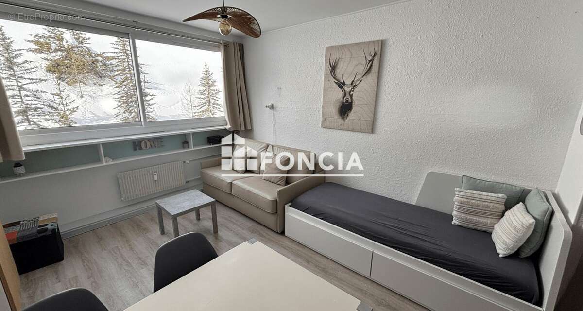 La foux d'allos, la croisette superbe emplacement pour ce spacieux studio entierement renove, ambiance cosy moderne, 4 couchages - photo 4