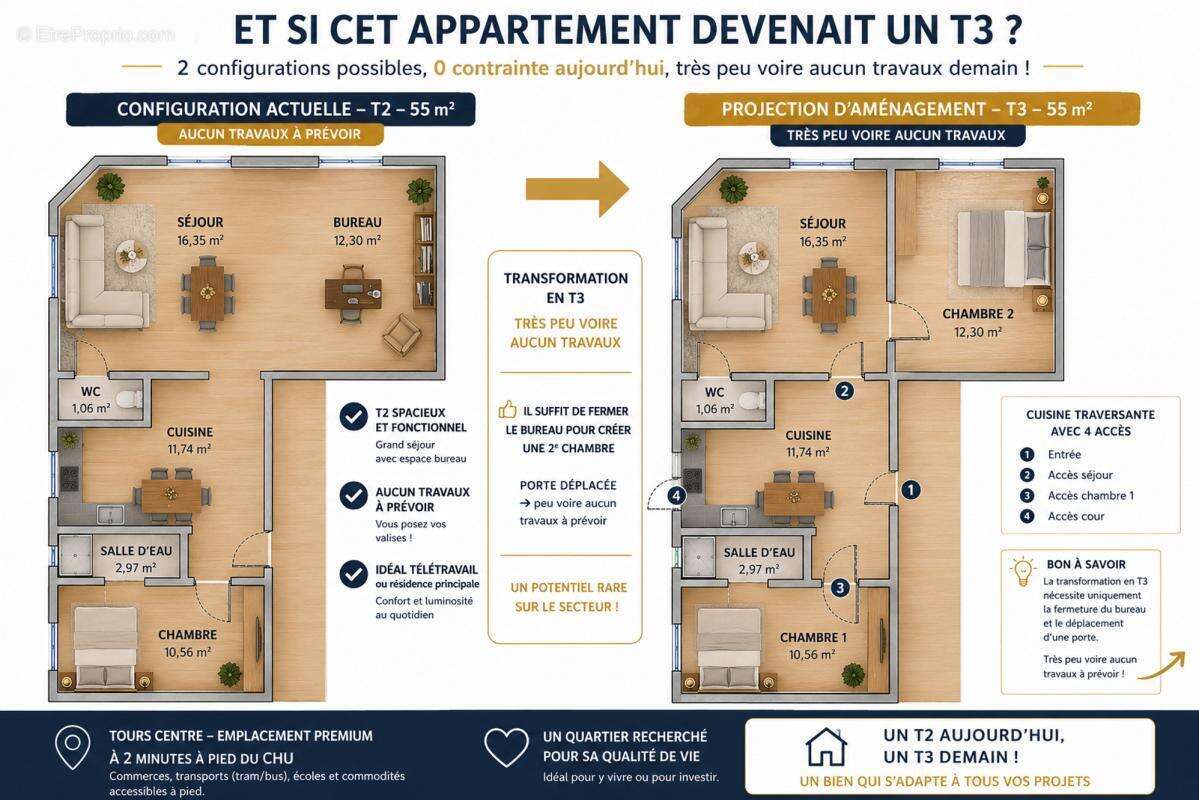 Appartement rénové - photo 10