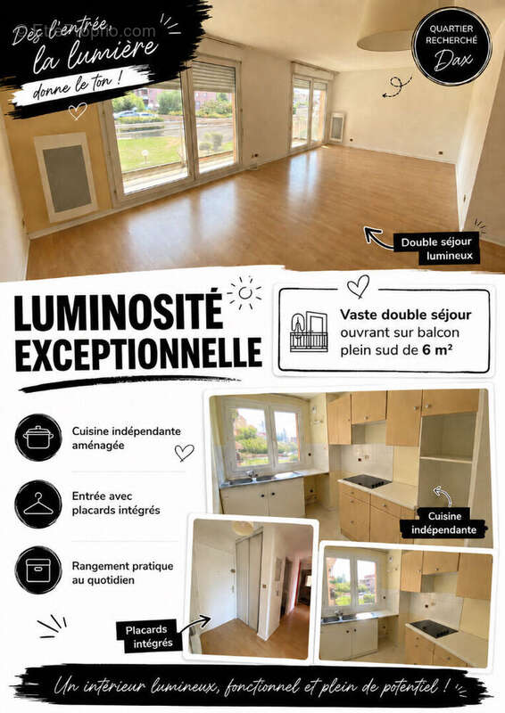 Appartement T3/T4 près de 78m² , Double séjour, balcon plein sud, 2 parkings et 2 caves - photo 4