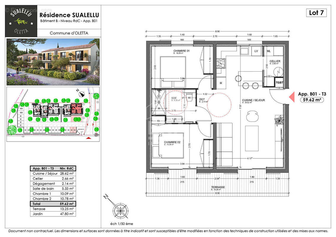 Appartement neuf T3 en rez-de-jardin à vendre à Oletta - photo 2