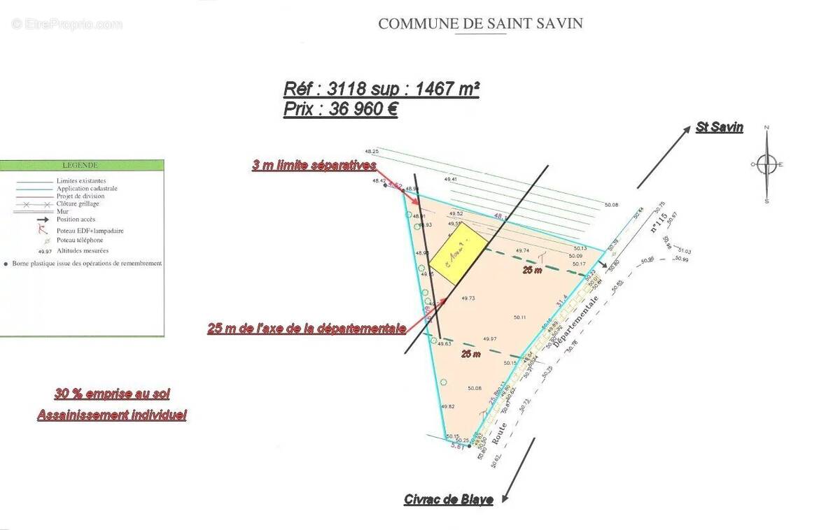 Terrain à SAINT-SAVIN