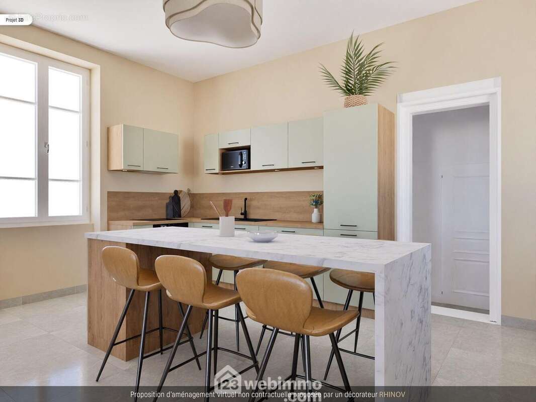 Avec une cuisine dinatoire lumineuse et fonctionnelle, - Maison à INGRANDES