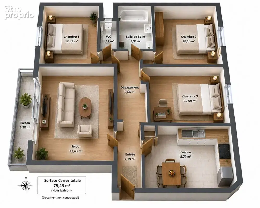 Appartement Albertville 4 pièces 75 m2 - photo 13