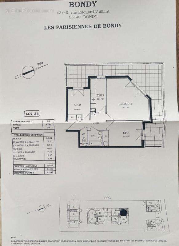 Appartement à BONDY
