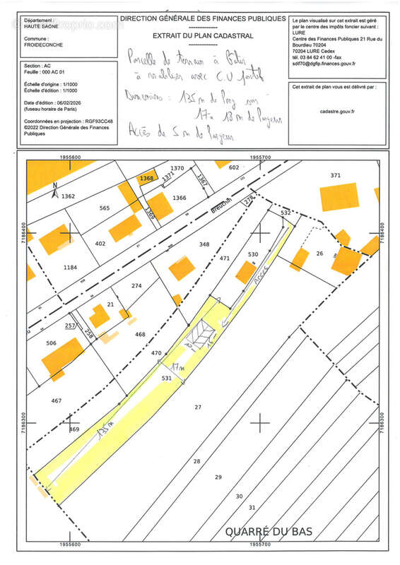 Terrain à FROIDECONCHE