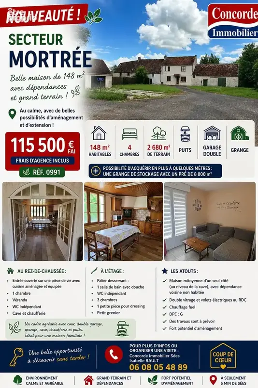 Maison 8 pièces 148 m² à vendre à Mortree (61570) - photo 2