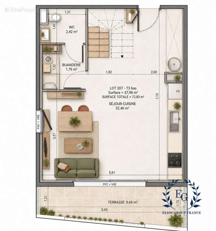 Appartement 72 m² à Montpellier  - photo 2