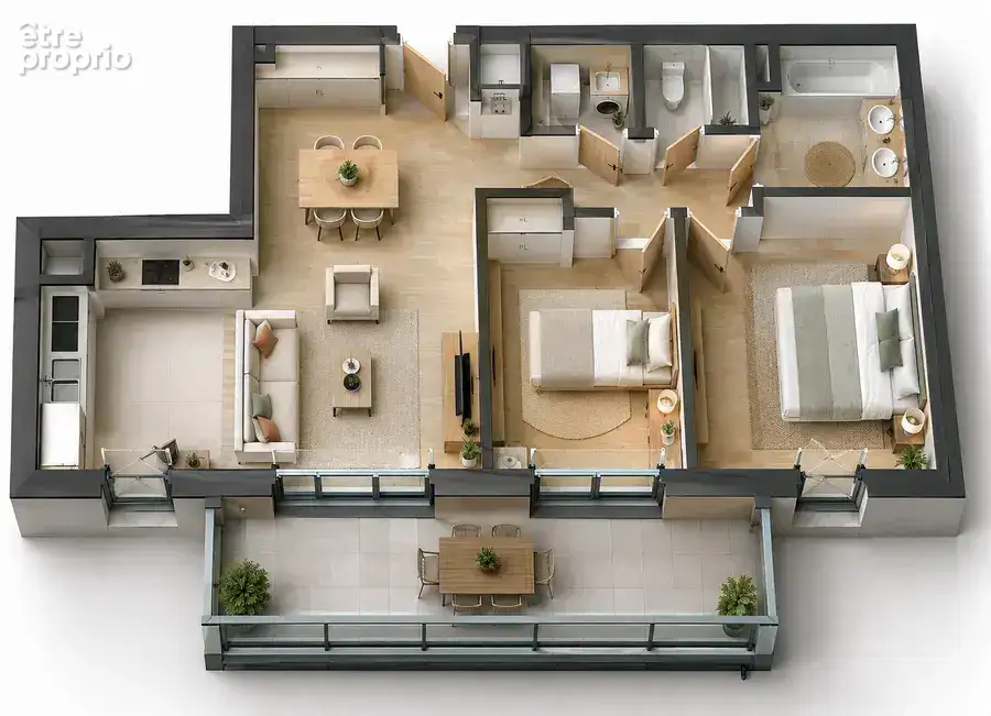 T3 neuf de 65 m² avec balcon de 13 m² et buanderie - photo 2
