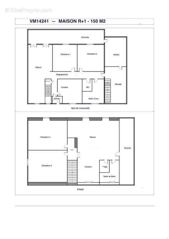 Plans RDC et Etage - Maison à SALBRIS