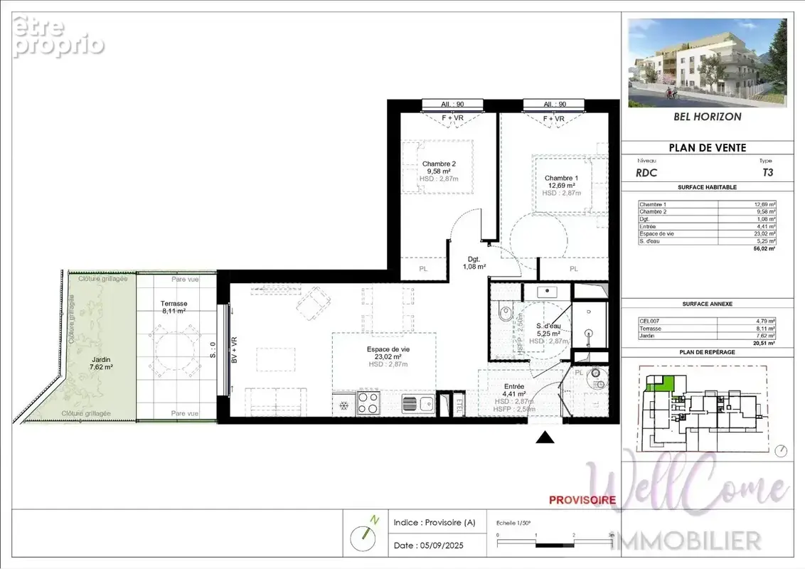 VEFA - Appartement T3 de 56m² en RDJ (S-O) (Box et cellier inclus) à Challes-les-Eaux ! - photo 2