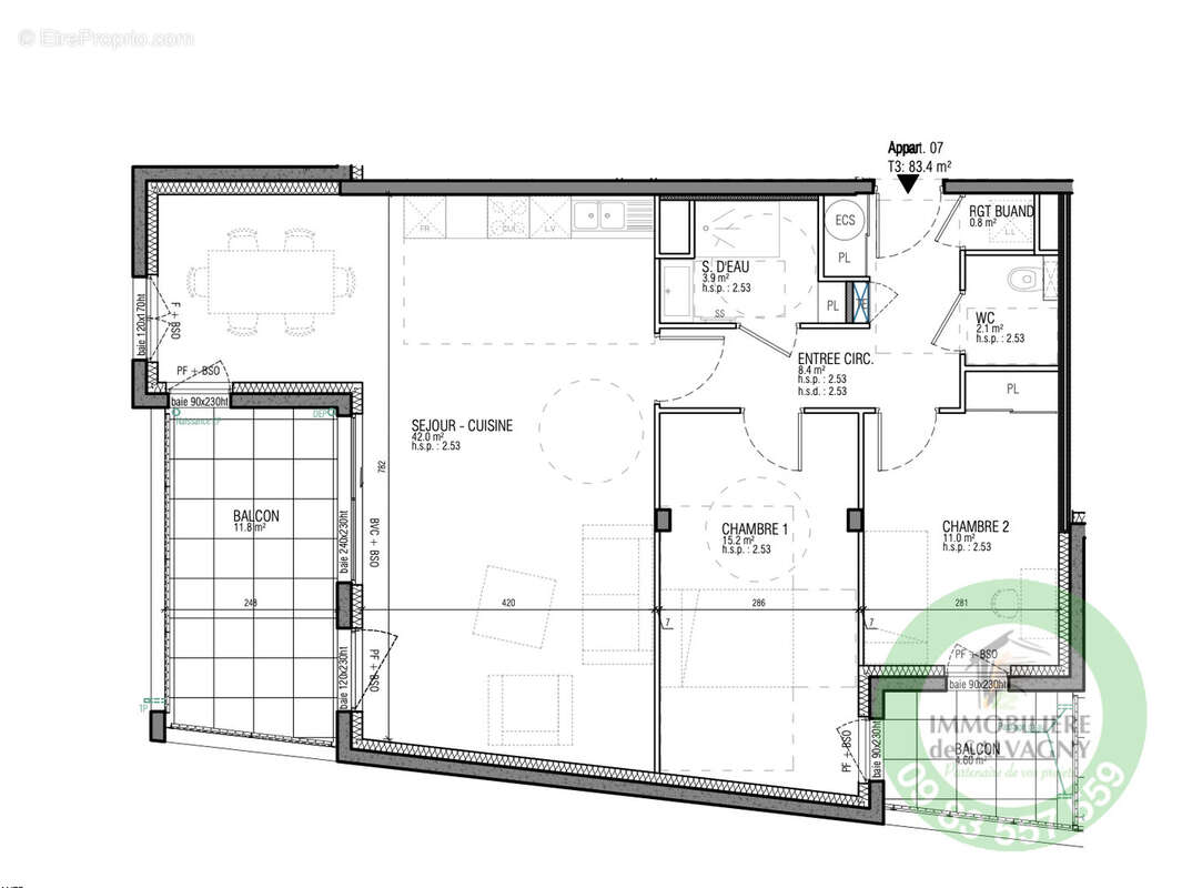 Appartement à LA TOUR-DE-SALVAGNY