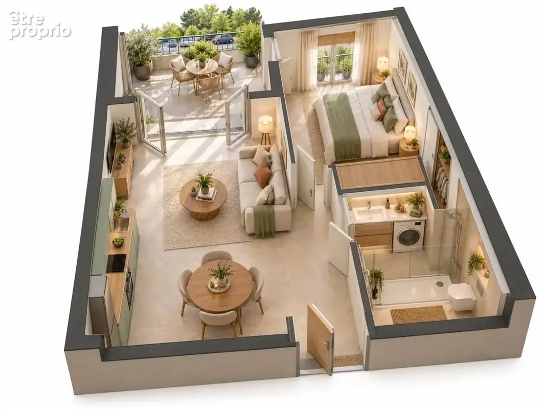 Marseillan  superbe t2 neuf avec terrasse de 10 m²  1er et dernier étage  vue dégagée - photo 8