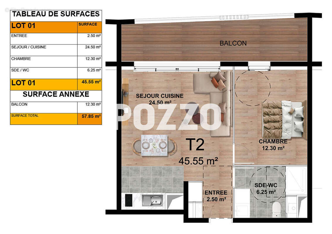 Appartement à DONVILLE-LES-BAINS