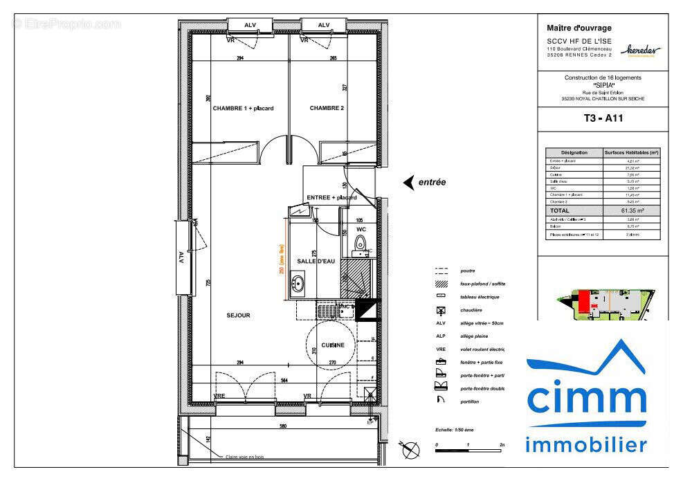 Appartement à NOYAL-CHATILLON-SUR-SEICHE