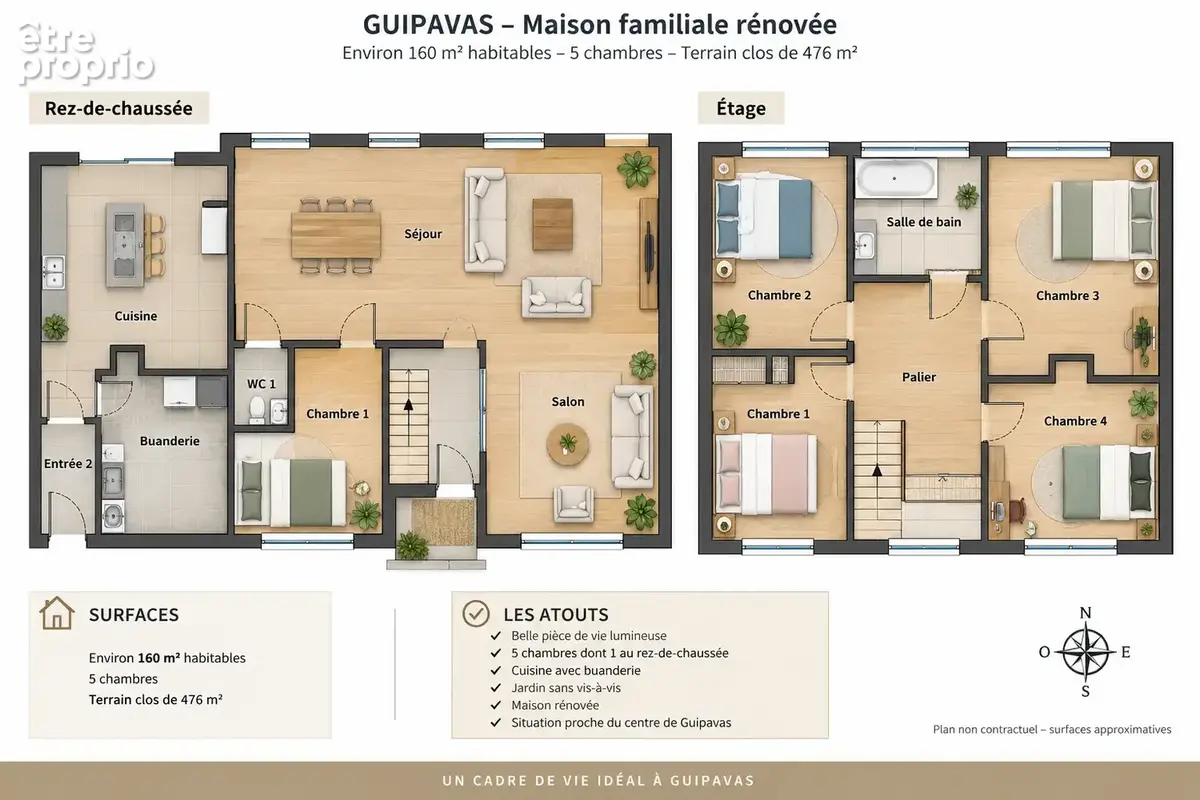 Co-exclusivite - guipavas centre   maison familiale rénovée   5 chambres   jardin sans vis-à-vis - photo 16