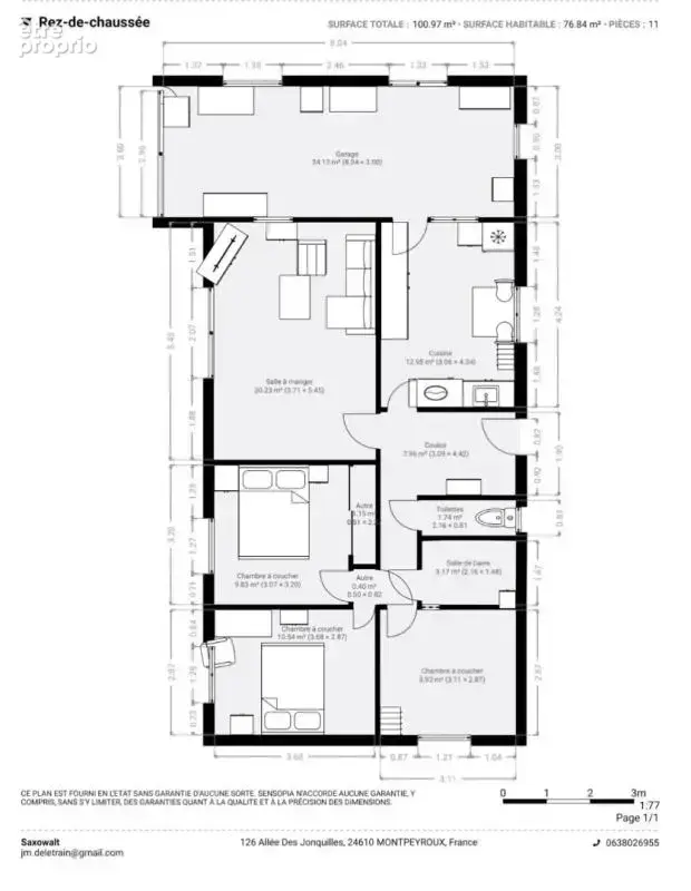 Maison de plain-pied des années  75 - rénovée - équipements de qualité - Saint-Avit Saint-Nazaire - 160.000 - photo 13