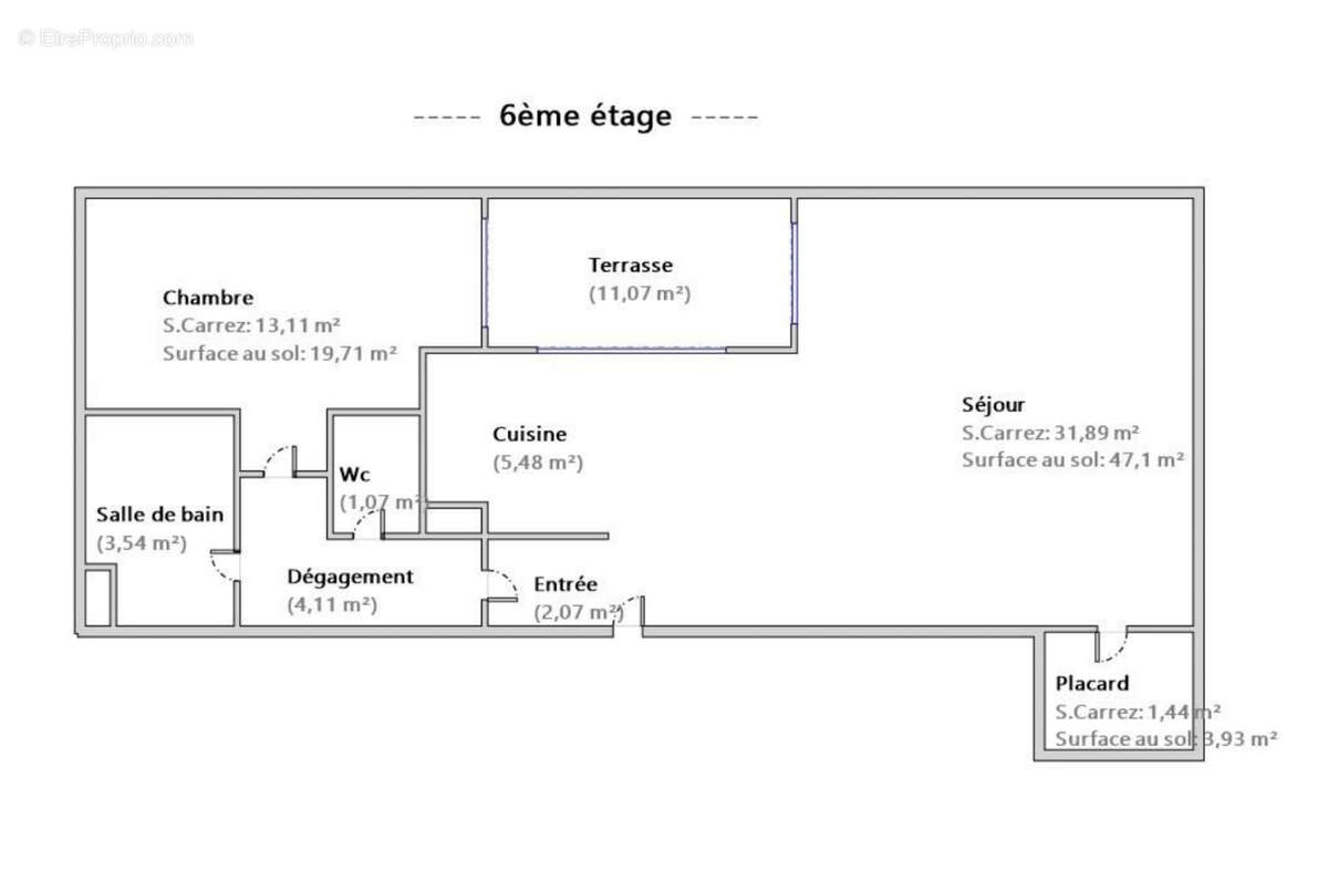 Grand t2 - dernier etage - terrasse - garage - cave - photo 11