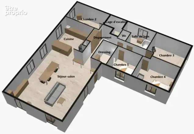 10 min Chalon-sur-Saône, villa familiale 259 m², climatisée, piscine, 5 chambres. Secteur sud chalonnais, cadre campagne. - photo 6